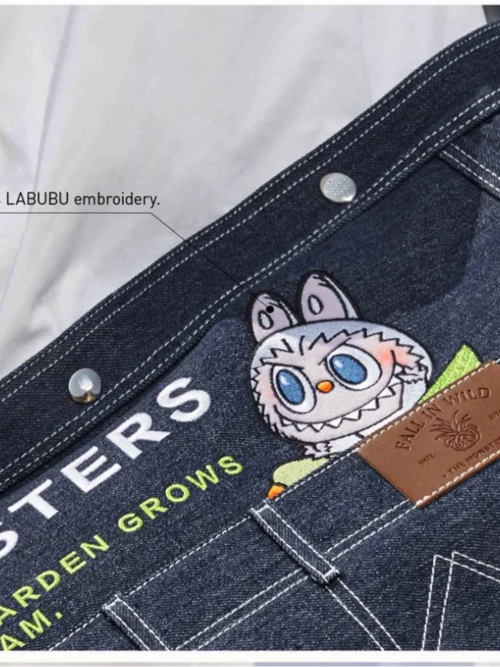 THE MONSTERS FALL IN WILD SERIES-Denim Messenger Bag